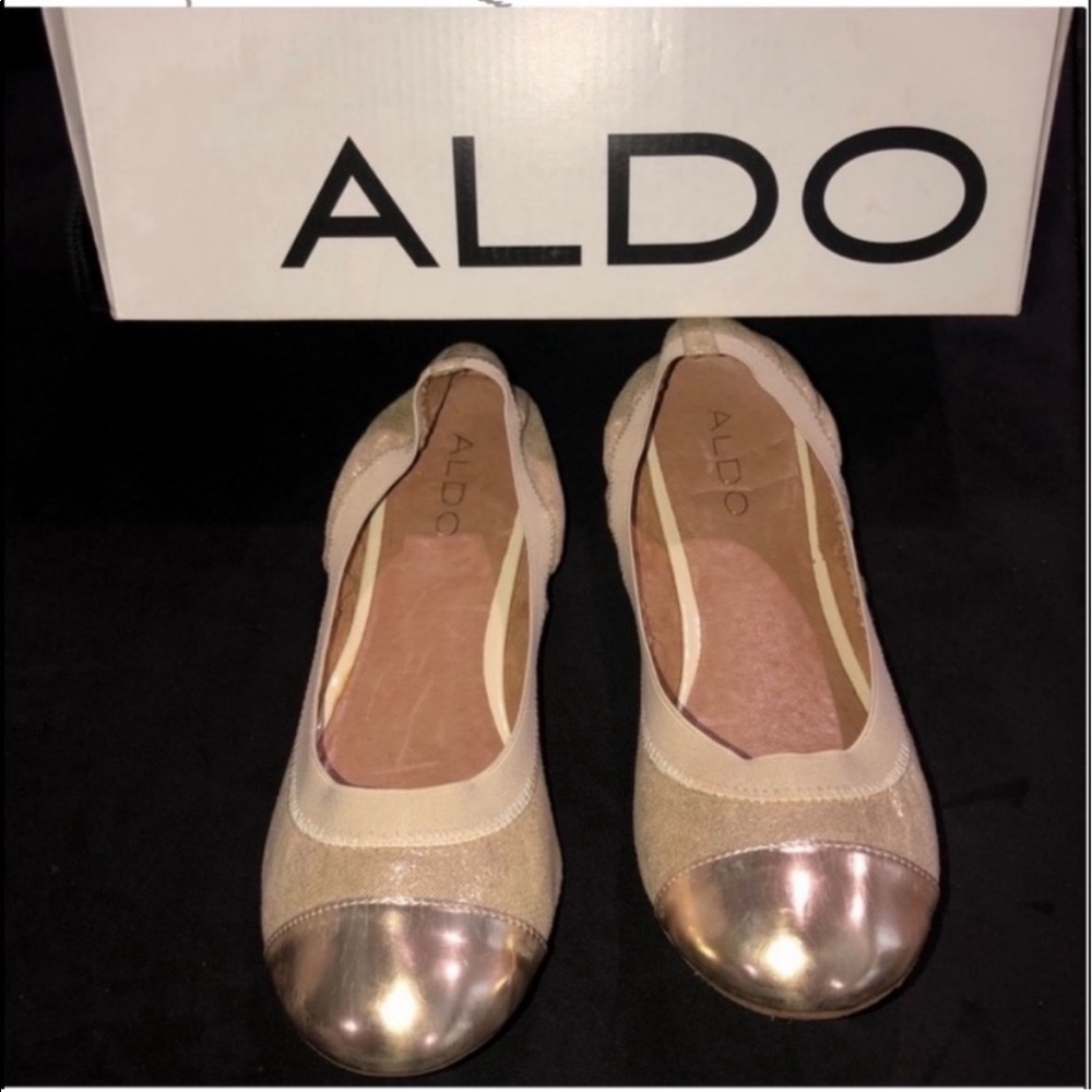 ALDO gold ballerina flats